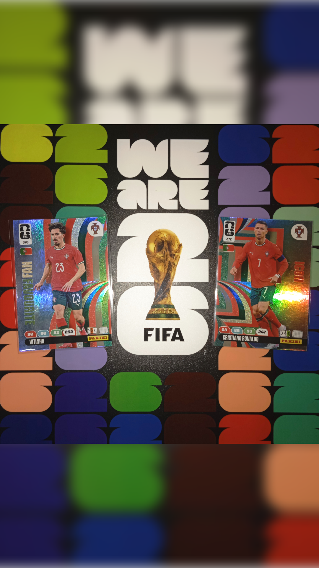 Kartu Bola Panini World Cup 26- Ronaldo x Vitinha