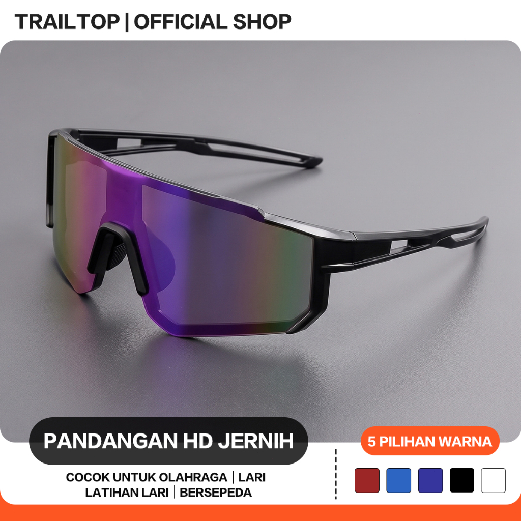 TrailTop Kacamata Sepeda Pria Wanita UV400 HD Kacamata Cycling Outdoor Anti Angin Anti Kabut Ringan Nyaman